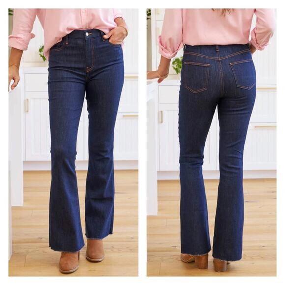 NEW Frank & Eileen Flannigan Flare Jeans In Clear Dark Rinse Size 32 #P034